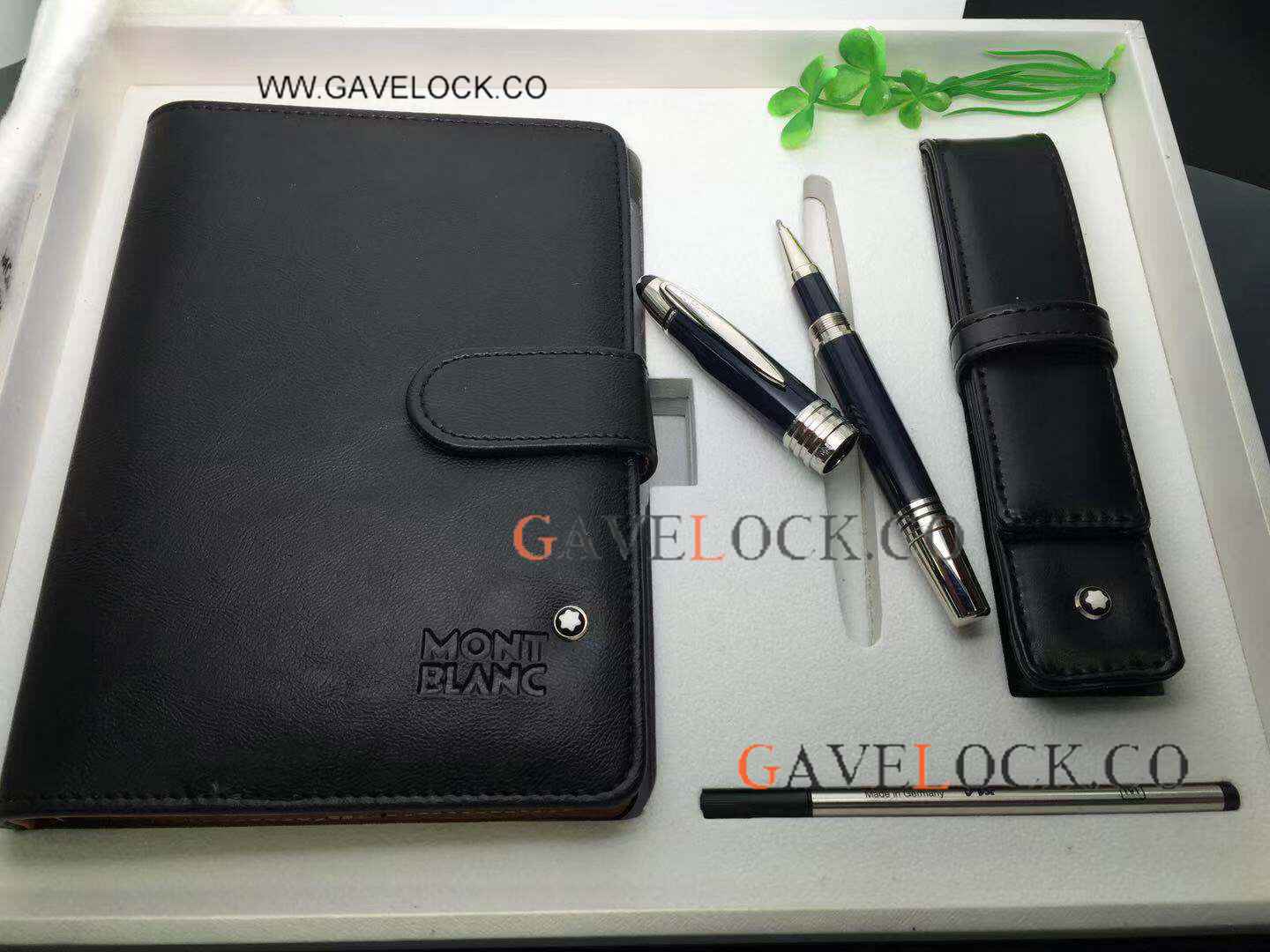 Buy Copy Mont Blanc JFK Pen, Notepad Holder, Pen Pouch and Refill Set